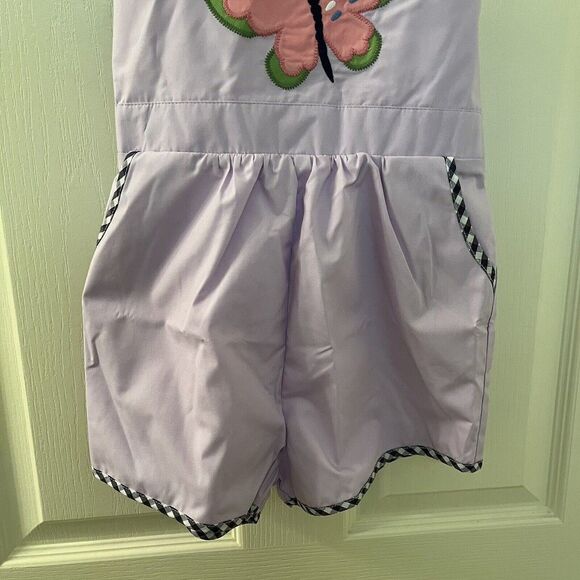 The Beaufort Bonnet Company TBBC Ruthie Romper Butterfly Appliqué Size 5 NWT - Picture 3 of 13